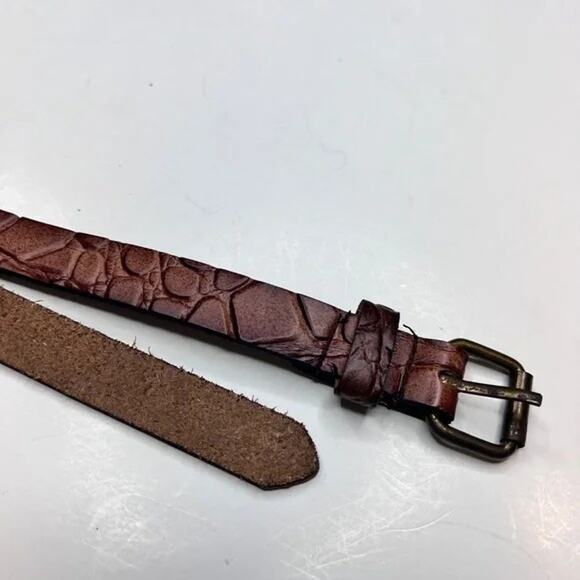 Scotch & Soda Amsterdam Couture Skinny Crocodile Leather Belt - Picture 1 of 11
